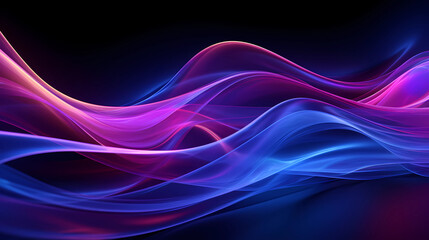 interwining neon lights in blue and purple