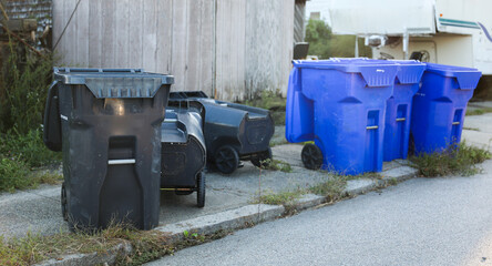 trashcan in a recycling bin symbolizing a sustainable future and a cleaner environment