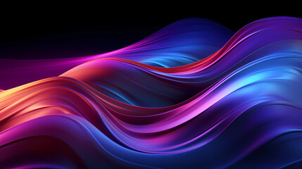 Naklejka premium interwining neon lights in blue and purple