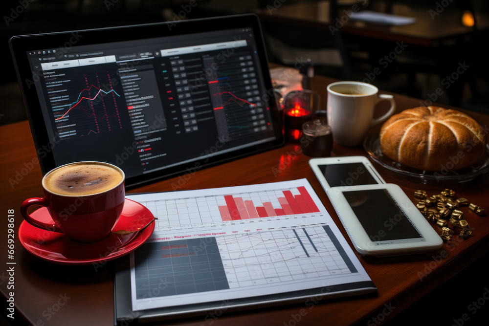 Poster a cyber risk assessment report with graphs and charts, aiding in risk management. generative ai.