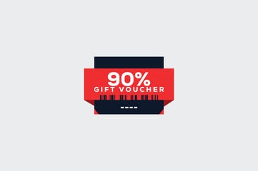 90 Gift Voucher Minimalist signs and symbols design with fantastic color combination and style