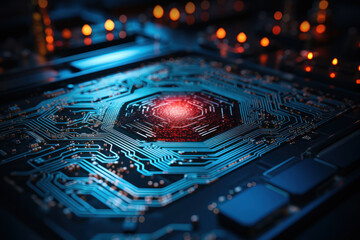 A digital fingerprint recognition process, highlighting biometric security measures. Generative Ai.