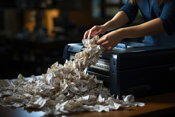 A person shredding confidential documents, emphasizing the importance of physical security....