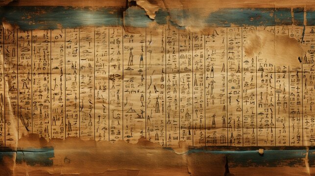 Old papyrus background template scroll manuscript illustration picture AI generated art