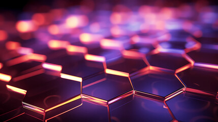 Fototapeta premium abstract hexagon background with glowing light