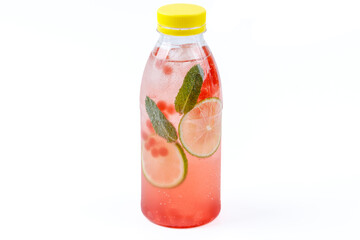 fresh lemonade with pieces of fruit on a white background for food delivery website 2