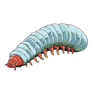 Hand Drawn Flat Color Ragworm Illustration