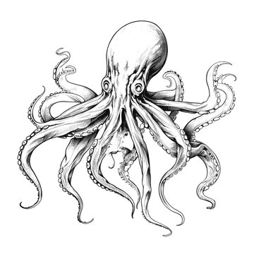 Hand Drawn Sketch Octopus Illustration
