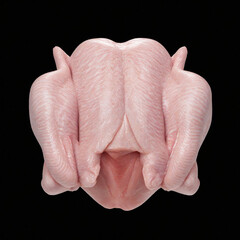 isolated raw chicken food on black background