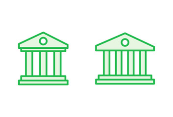 Bank icon set. bank vector icon, museum, university