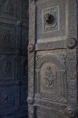 old wooden door in a church