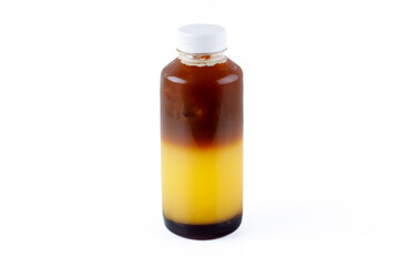 fresh lemonade with pieces of fruit on a white background for food delivery website 12