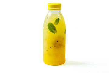 fresh lemonade with pieces of fruit on a white background for food delivery website 6