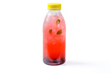 fresh lemonade with pieces of fruit on a white background for food delivery website 7