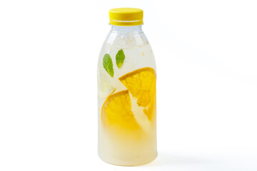 fresh lemonade with pieces of fruit on a white background for food delivery website 5
