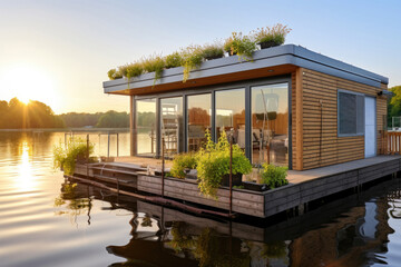 Floating Tranquility: Green Living by the Lake