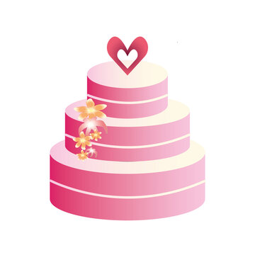 Dibujo vectorial tarta boda