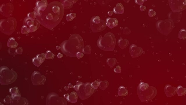 valentines love bubble hearts tileable animated background 4k