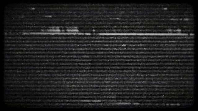 Noise static old TV screen video effect. Cinematic loop. Old film visual styles