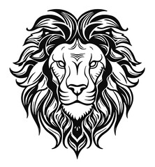 Obraz premium Regal Roar: Monochromatic Majesty