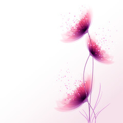 vector background with watercolor flowers