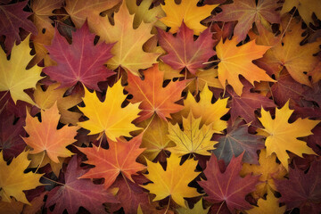 Naklejka na ściany i meble dry autumn leaves