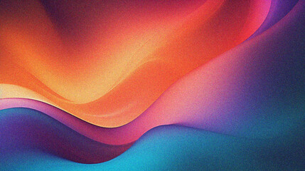 abstract colorful wave background, high noise, grainy gradient, orange, red, pink, blue, magenta