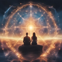 Spiritual Connection Between Two Persons, with electromagnetic connections generated in deep state meditation through astral communication, and Telepathy
