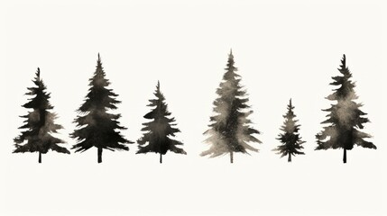 Obraz premium A group of trees that are standing in the snow