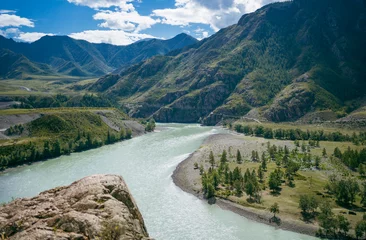  Confluence of the Chuya and Katun rivers along the Chuysky tract. Altai Republic, Russia © Marina