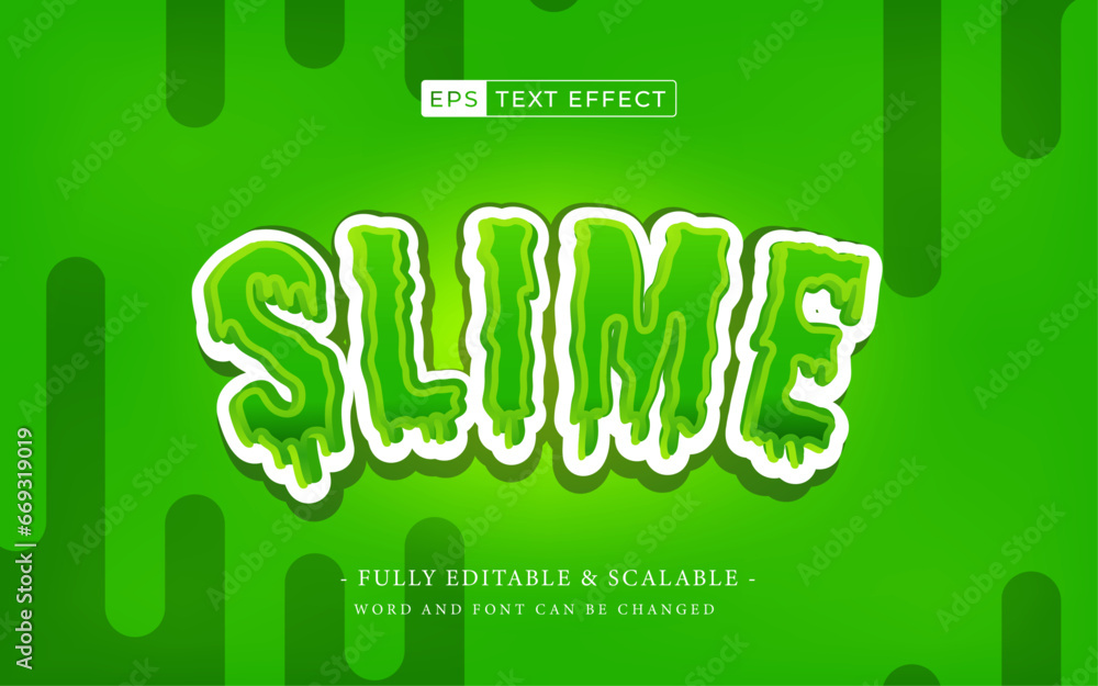 Poster slime 3d editable text effect template