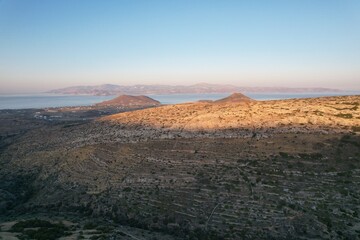 Aerial views from over the town of Lefkes, on the Greek Island of Paros