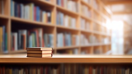 A stack of books sitting on top of a wooden table