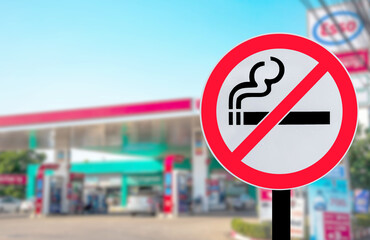Do not smoke at gas pumps. For safety sign photos Highly detailed, symbols, used for assembly, photography