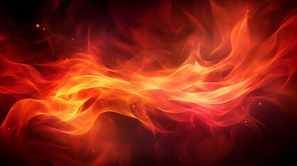 A red and yellow fire background with a black background