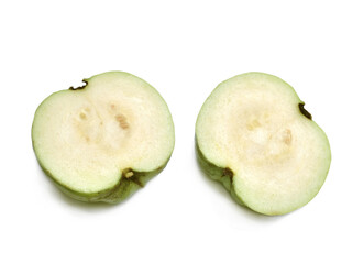 Guava, green organic ripe fresh exotic tropical fruit isolated cut out