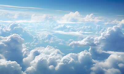 Fototapeta na wymiar a view of the sky from a plane window of clouds. 