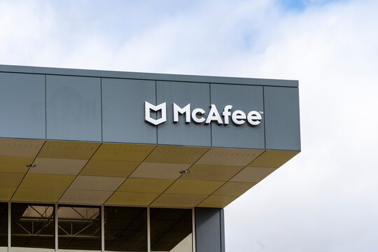 McAfee Canada head office at 451 Phillip St, Waterloo, Ontario, Canada, on October 28, 2023. McAfee Corp. is an American global computer security software company. 