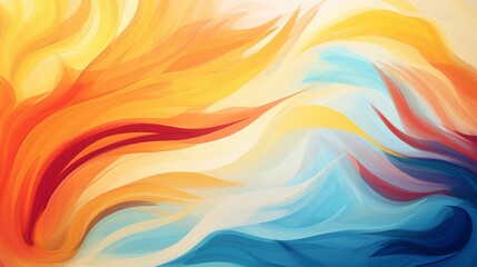Obraz premium A painting of a colorful wave of colors