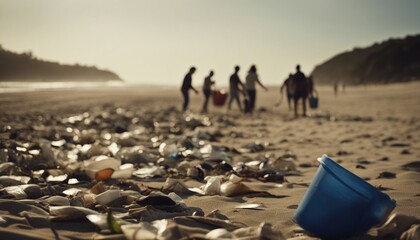 A Community Cleanup Event at a Local Beach