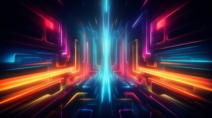 An abstract background with neon lights and lines