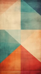 A painting of a multicolored geometric design