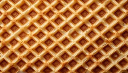 Naklejka premium top view of food waffel texture background close up, wafer texture backgroud. Generative AI