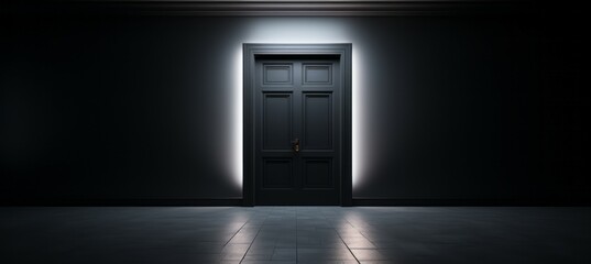 Door in the dark. Generative AI technology.