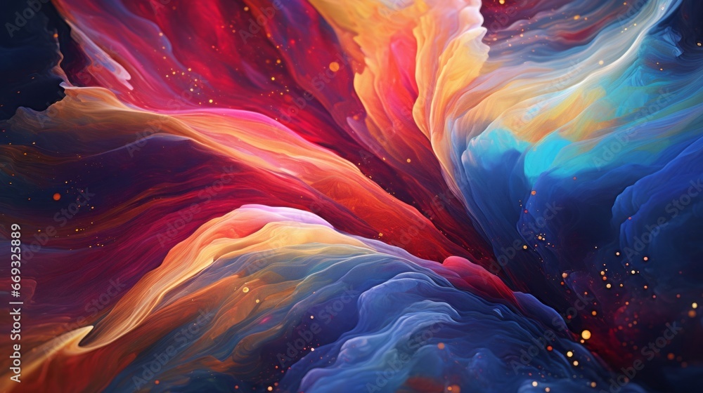 Poster an abstract painting of a colorful swirl