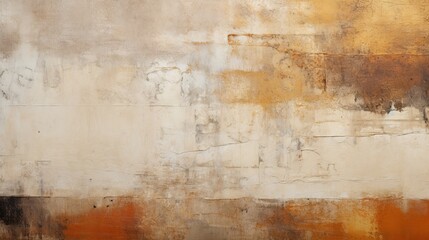 An abstract painting with brown and white colors