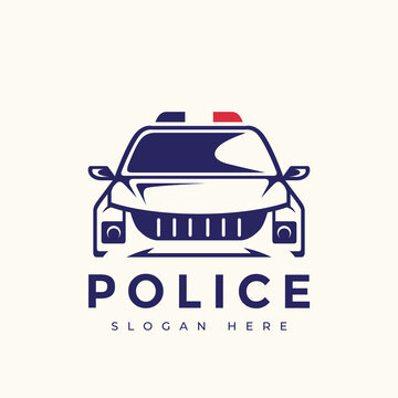 police car vector patrol transportation logo design vector graphic