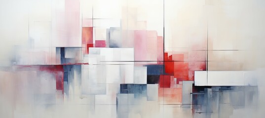Abstract geometric painting background. Generative AI technology.
