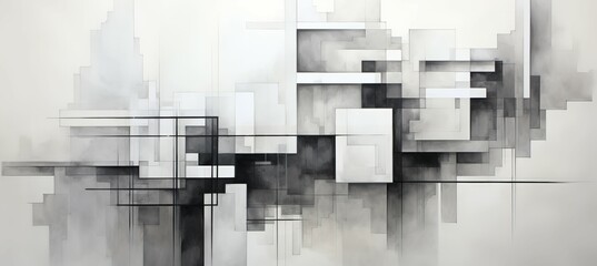 Abstract geometric art background. Generative AI technology.	
