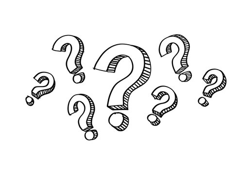question mark symbol hand drawn